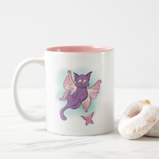 Flying Pink and Purple Fairy Cat
