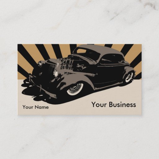 Customizable Flying Piston Hot Rod Business Card Template