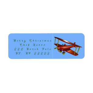 Flying Plane Return Address Label