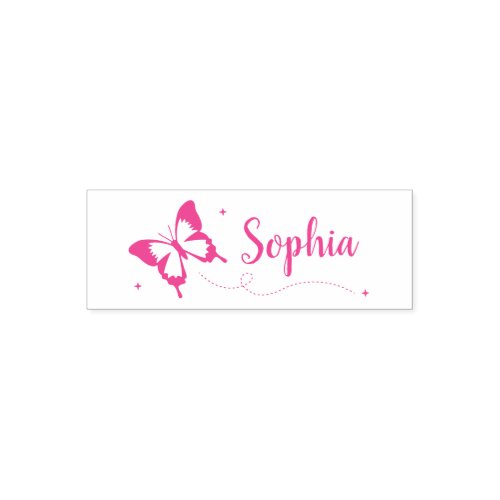 Flying Pretty Butterfly Girls Personalized Self_inking Stamp