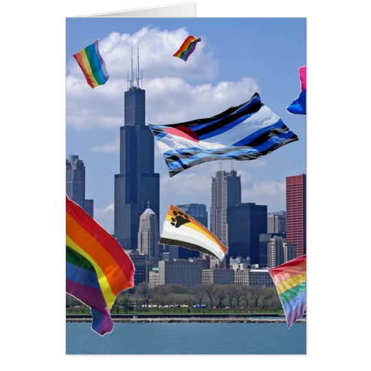 Flying Pride Over Chicago Card