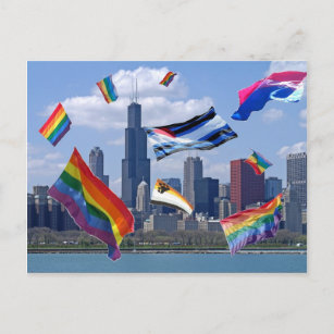 Flying Pride Over Chicago Postcard