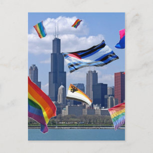 Flying Pride Over Chicago Postcard