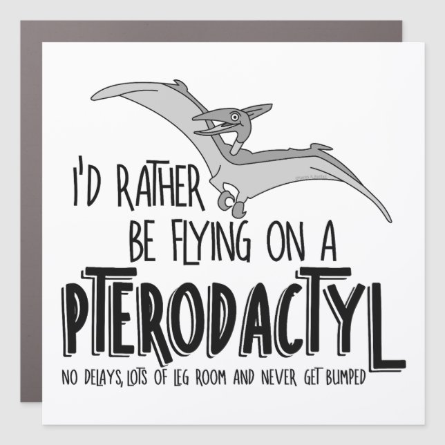 Flying Pterodactyl Dinosaur Airline  Car Magnet (Front)