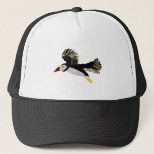 Flying Puffin Art Trucker Hat