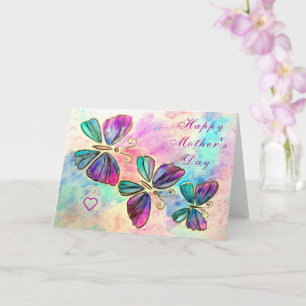 Flying Purple Butterflies Mother's Day Card