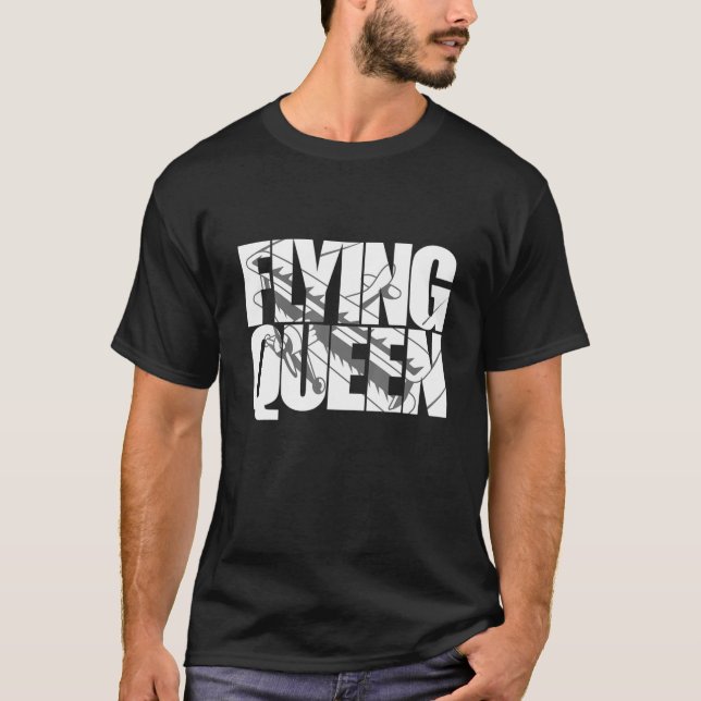 Flying Queen Biplane Aviator Women's Prop Airplane T-Shirt (Front)