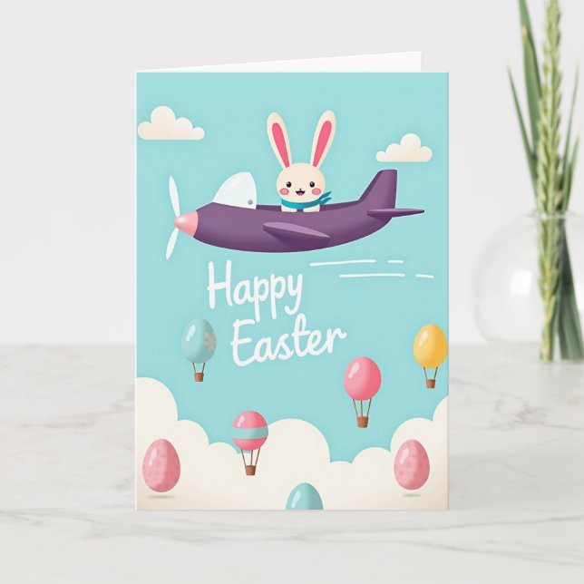 Flying Rabbit Celebration Card (Front)