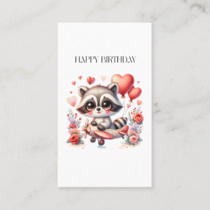 Flying Raccoon Birthday Calling Card
