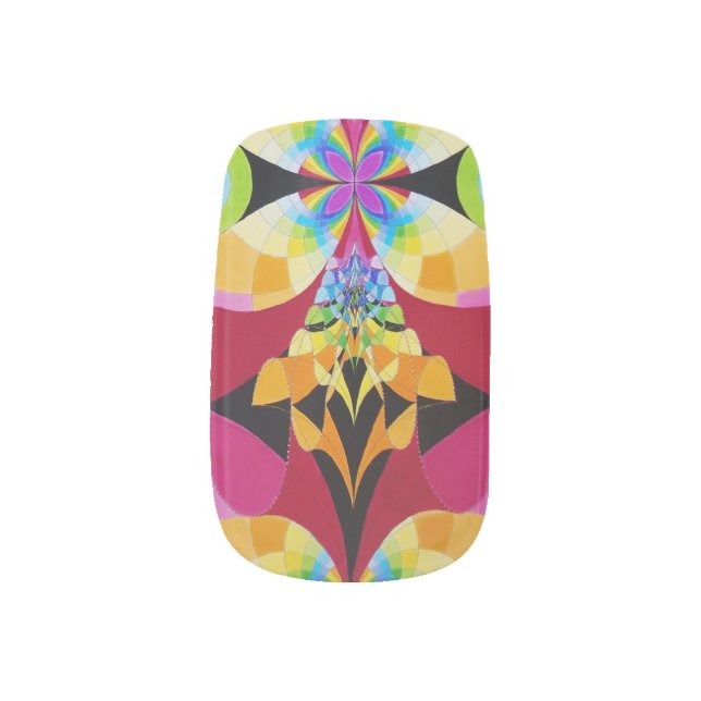 Flying Rainbow Lasagne nail wraps (Left Thumb)