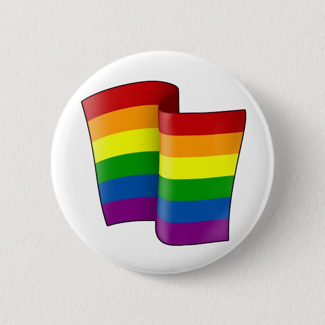 Flying Rainbow Pride Round Button (Front)