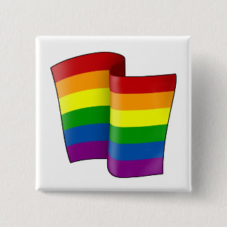 Flying Rainbow Pride Square Button