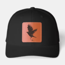 Flying Raven Poison Leather Patch Trucker Hat