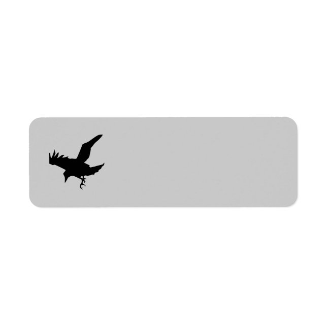 Flying Raven Silhouette Return Address Label (Front)