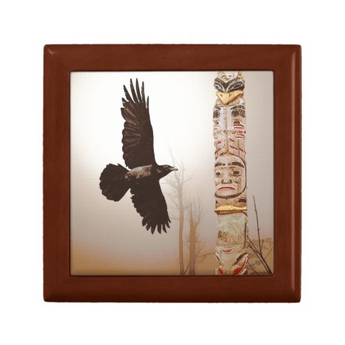 Flying Raven  Totem_Pole Fantasy Art Gift Box