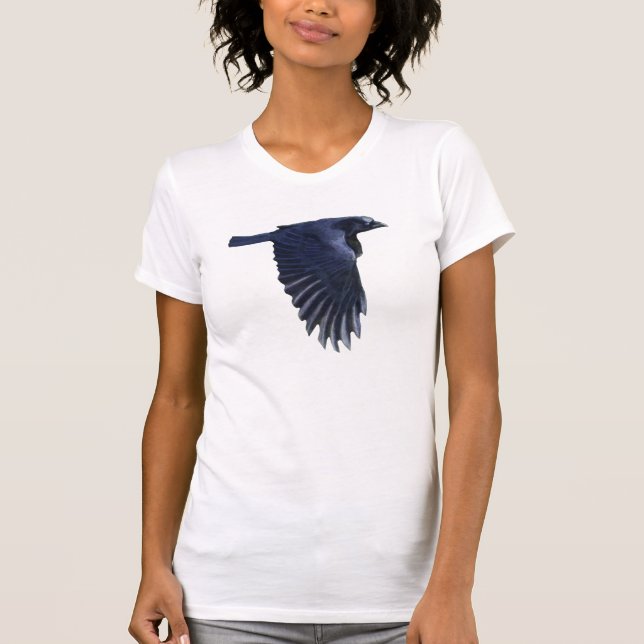 Flying Raven Wildlife Art Shirt (Front)