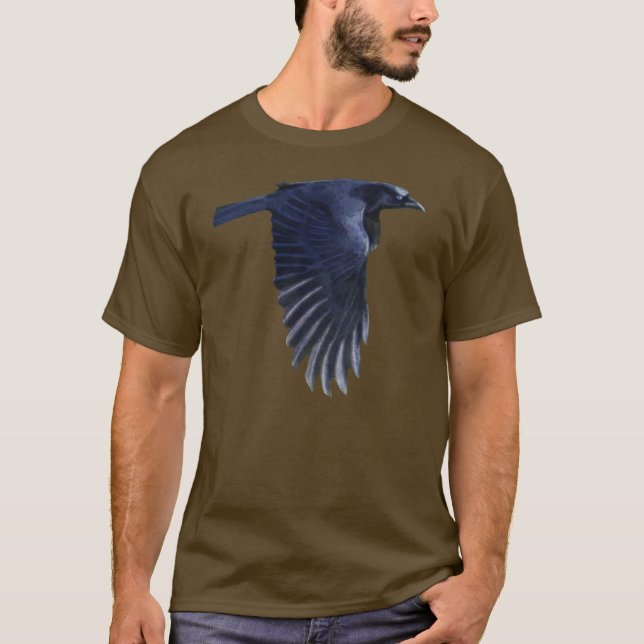 Flying Raven Wildlife Art Shirt (Front)