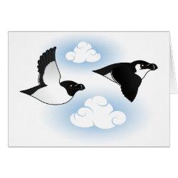 Flying Razorbills Greeting Card
