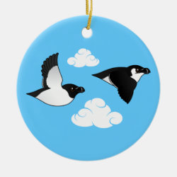 Flying Razorbills Circle Ornament