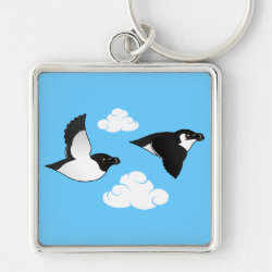 Flying Razorbills Premium Square Keychain