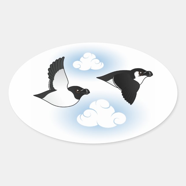 Flying Razorbills Oval Sticker (Front)