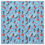 Flying red balloons fabric
