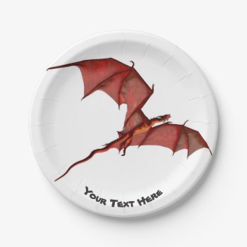Flying Red Dragon Custom Paper Plates 7" by DementedButterfly at Zazzle