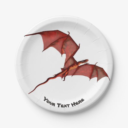 Flying Red Dragon Custom Paper Plates 7"