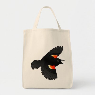 Flying Red-winged Blackbird Tote Bag