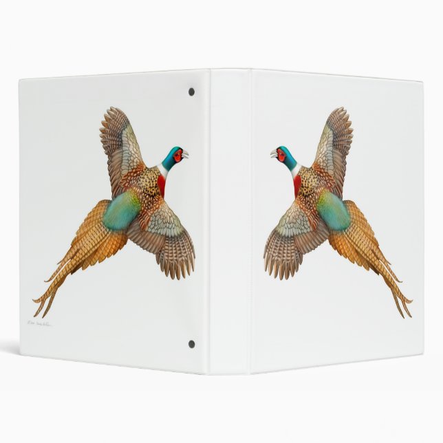 Flying Ring Necked Pheasant Avery Binder (Background)