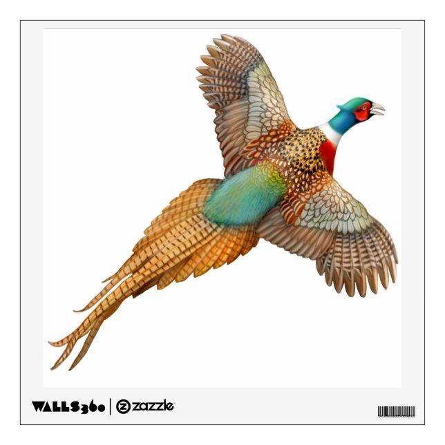 Flying Ringneck Pheasant Wall Decal (Front)