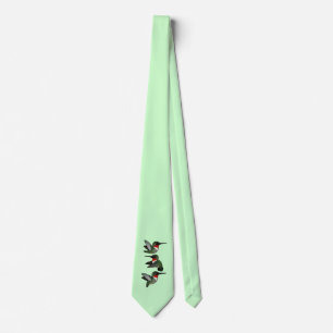 Flying Ruby-throated Hummingbird Neck Tie