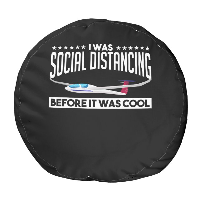 Flying Sailplane Pilot Glider Pilot Lovers Gift Pouf (Bottom)