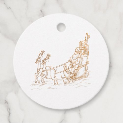 Flying Santa Christmas _ Reindeer Favor Tags