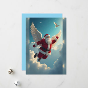 Flying Santa Claus  Holiday Card