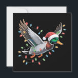 Flying Santa Duck Christmas Lights Hunting Season Holiday Card<br><div class="desc">Flying Santa Duck with Christmas Lights Hunting Season</div>