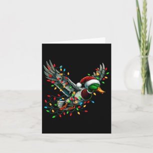Flying Santa Duck With Christmas Lights Hunting Se Card