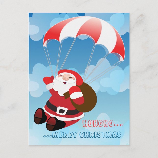flying santa holiday postcard (Front)