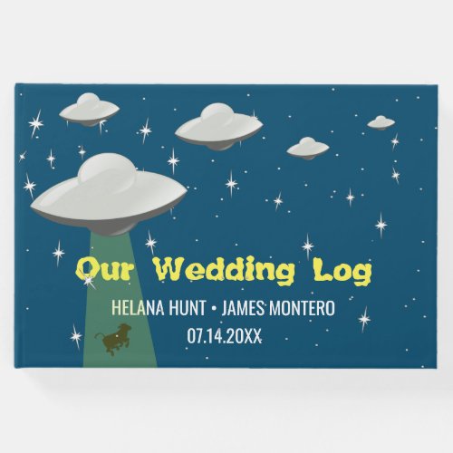 Flying Sauce Cow Abduction Wedding Guest Book