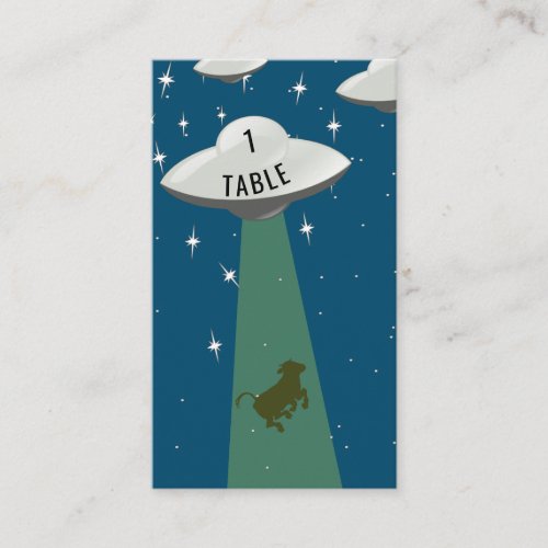 Flying Saucer Alien Cow Abduction Place Place Card