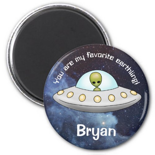 Flying Saucer Alien UFO Space Galaxy Magnet