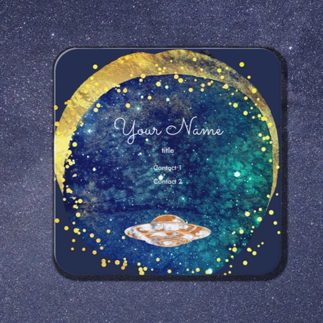 Flying   saucer   artistic galaxy   square business card (Creator Uploaded)