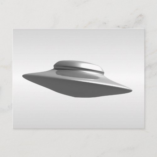 Flying Saucer _ Black and White Postcard