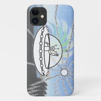 Flying Saucer Cartoon Case-Mate iPhone Case