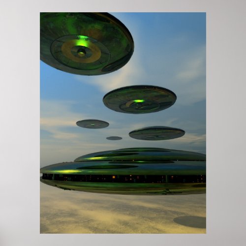 Flying Saucer Fleet Poster