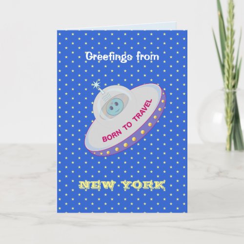 Flying Saucer Greetings Card