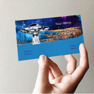 Flying saucer  in the artistic galaxy business card
