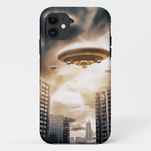 Flying Saucer Invasion iPhone 11 Case