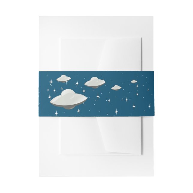 Flying Saucer Invitation Belly Band (Front Example)