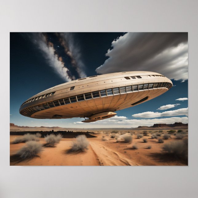 Flying Saucer Landing Poster (Front)